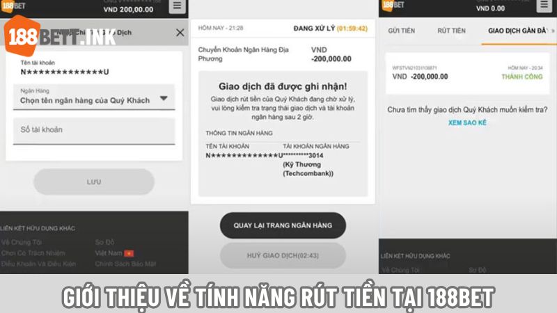Tính năng rút tiền 188bet mang lại trải nghiệm tối ưu cho người dùng