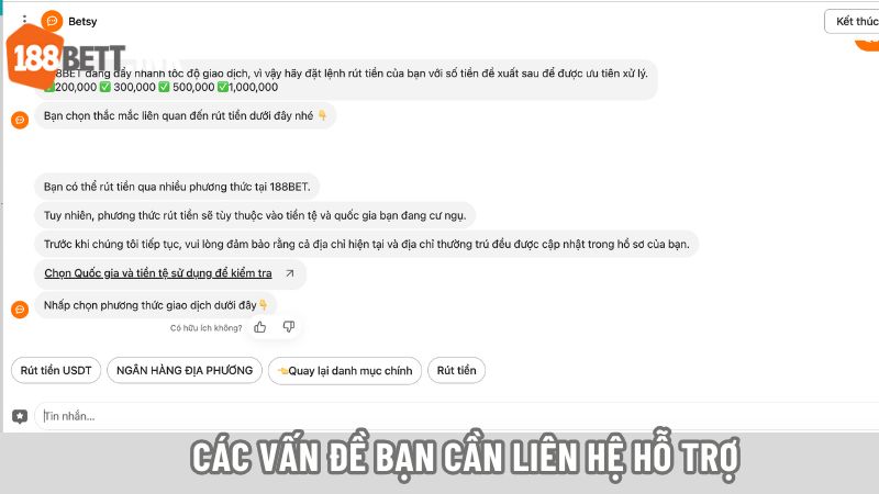 Các vấn đề bạn cần liên hệ hỗ trợ