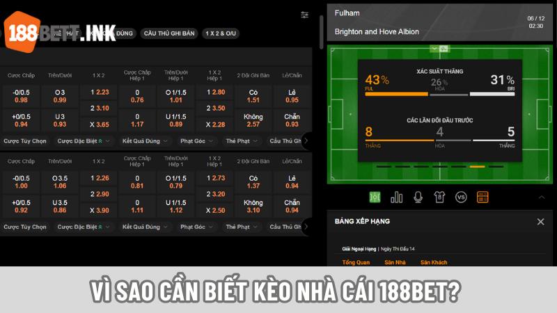 Người chơi cần hiểu rõ ý nghĩa, vai trò của kèo nhà cái 188bet